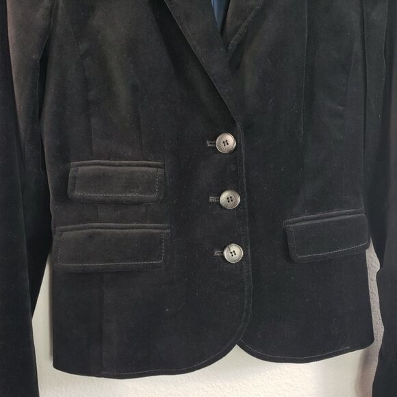 Ann Taylor Loft Size 0 Black Velvet Blazer 1558 - Picture 3 of 7
